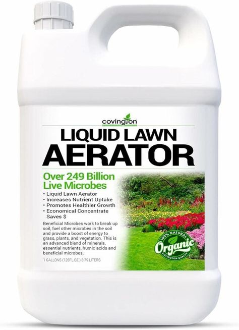 Does Liquid Lawn Aerator Actually Work? - Bob Vila Lawn Grass Types, Soil Conditioner, Aerate Lawn, Humic Acid, Types Of Grass, Clay Soil, Liquid Fertilizer, Soil Health, Soil Improvement