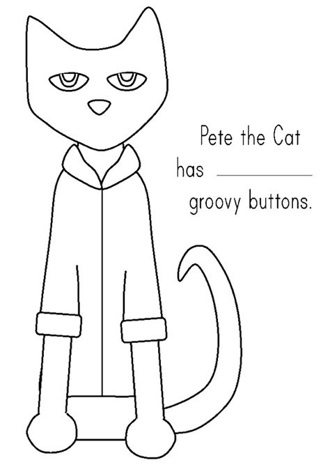 20 Best ‘Pete The Cat’ Coloring Pages For Your Little Ones Pete The Cat Buttons, Pete The Cat Shoes, Groovy Clipart, Cat Activities, Books Pages, Easter Classroom, Template Book, Cat Coloring Pages, Pete The Cats