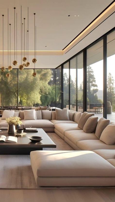 American Style Living Room, High Ceiling Living Room, Drawing Room Decor, Inspire Me Home Decor, Design Room, Minimalist Interior Design, Design Exterior, Design Living Room, A Living Room