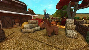 Bloxburg Farm Animals, Pumpkin Patch Bloxburg, Bloxburg Farm Layout, Bloxburg Pumpkin Patch, Bloxburg Pets, Farm Bloxburg, Bloxburg Farm, Roblox Number, Bloxburg Designs