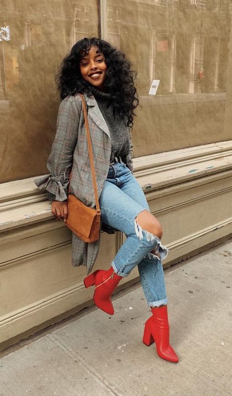 Red Boots, New Classic, Mode Inspiration, Fall Looks, Looks Vintage, Winter Looks, Fall Winter Outfits, Fashion Killa, Outfits Casuales