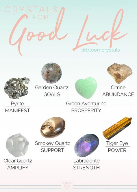 crystals for good luck Crystals For Intelligence, Crystal For Good Luck, Crystals For Everyday, Crystals For Confidence And Courage, Crystals For Test Taking, Stones For Luck, Crystals For Court Cases, Crystals For Exams, Crystals For Work