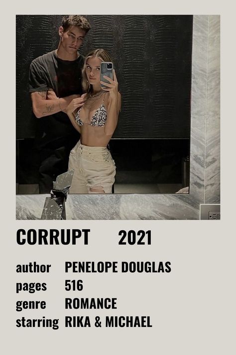 Rika and Michael Corrupt Rika And Michael Corrupt, Bully Penelope Douglas, Corrupt Book, Book Polaroid, Books Romance Novels, Book Poster, Romantic Book Quotes, Polaroid Posters, Devils Night