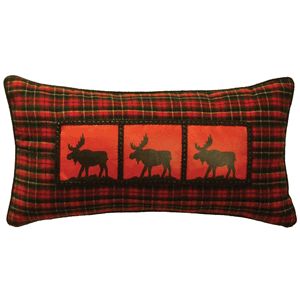 McWoods 1 Plaid Moose Pillow Cabin Interior Decor, Chic Log Cabin, Cabin Bedding Sets, Cabin Bedding, Rustic Bedding Sets, Wildlife Quilts, Plaid Moose, Moose Decor, Deer Pillow