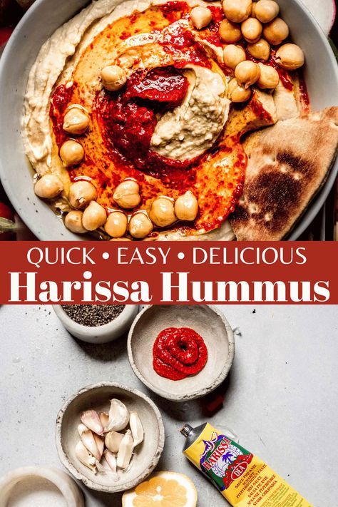 This Harissa Hummus recipe will have you hooked with its spicy, smoky, and wonderfully aromatic flavor.