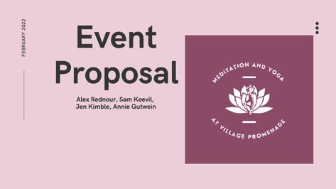 Meditation and Yoga Event Proposal.pdf Yoga Event, Event Proposal, Event Planning, Pop Up, Meditation, Yoga