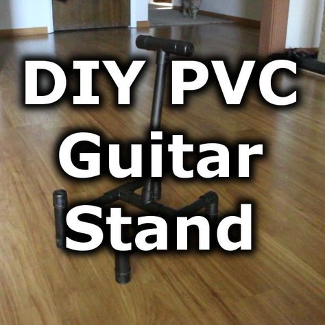 Picture of Make an Inexpensive Guitar Stand from PVC Pipe Guitar Stand Ideas, Diy Guitar Stand, Ukulele Stand, Learn Acoustic Guitar, Semi Acoustic Guitar, Diy Guitar, Guitar Diy, Guitar Room, Guitar Stickers