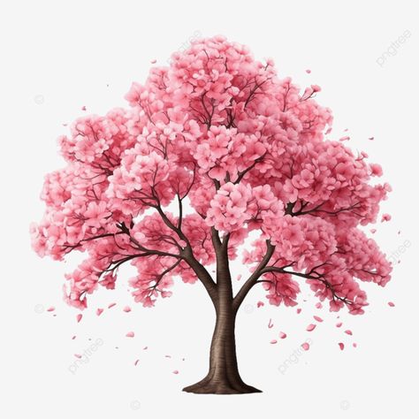 cherry tree with pink flowers on light background vector illustration cherry tree with pink flower Sakura Tree Drawing, Tree With Pink Flowers, Cherry Blossom Vector, Pink Blossom Tree, Pink Flowering Trees, Trees Top View, Tree Png, Sakura Tree, Spring Tree