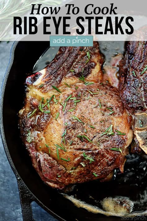 Steak Recipes Pan, How To Cook Ribeye, Rib Eye Steaks, Skillet Steak, Ribeye Steak Recipes, Baked Steak, Rib Steak, How To Cook Ribs, Beef Steak Recipes