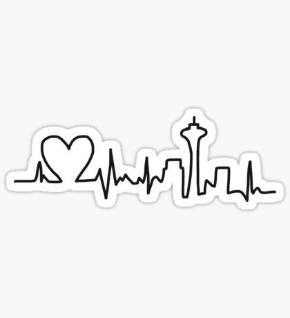 Heartbeat Skyline  Sticker Greys Anatomy Tattoo, Grey's Anatomy Wallpaper Iphone, Greys Anatomy Gifts, Anatomy Tattoo, Macbook Stickers, Graduation Quotes, Tumblr Stickers, Hydroflask Stickers, Heart Beat