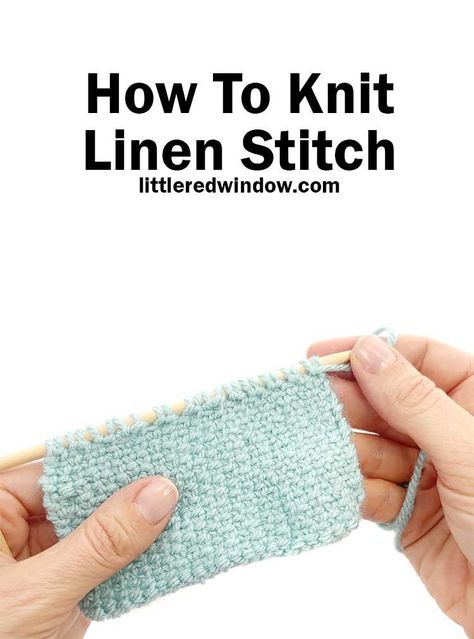 Learn how to knit the linen stitch knitting pattern, a wonderful dense & subtly textured stitch with this easy tutorial for beginners! Linen Stitch Knitting, Knit Linen Stitch, Stitch Knitting Pattern, Knitting Pattern Easy, Advanced Knitting, Knitting Hacks, Baby Hat Knitting Pattern, Knitting Basics, Creative Knitting