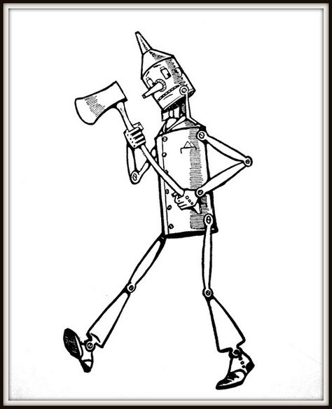 the Tin Woodman by John R. Neill by susiedez, via Flickr Scarecrow Drawing, Simple Tatto, Tin Woodman, Oz Characters, Oz Tattoo, Wizard Of Oz Characters, Wizard Of Oz Book, Wonderful Wizard Of Oz, Sticker Printer