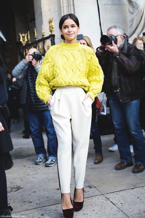 Miroslava Duma Petite Celebrities, Mira Duma, Side Stripe Trousers, Bright Sweater, Emmanuelle Alt, Flattering Pants, Giovanna Battaglia, Miroslava Duma, Trendy Pants