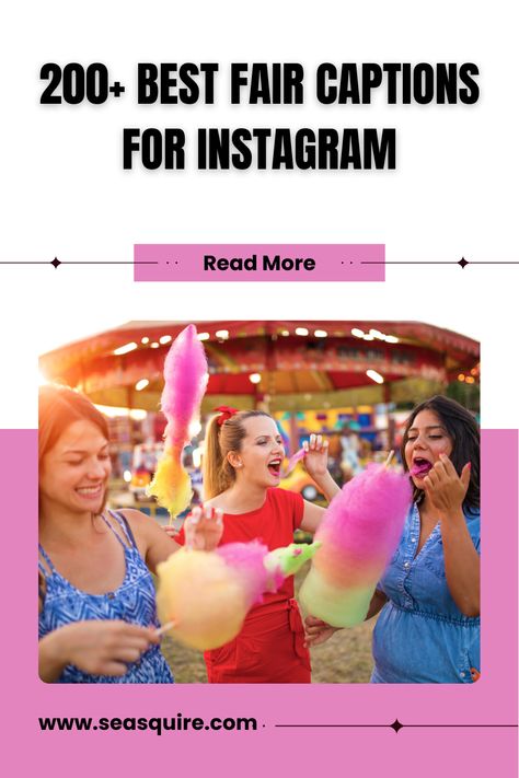 Make your fair photos pop with 200+ Instagram-ready captions! Perfect for county fairs, state fairs, carnival rides, and renaissance festivals. Includes cute couple captions, funny fair quotes, short & sweet options, and photo tips. Whether you're enjoying cotton candy, Ferris wheel rides, or funnel cakes, find the perfect words for your memories! #FairCaptions #CarnivalCaptions #FairSeason #CountyFair #StateFair 🎪✨ Carnival Pics, Cute Couple Captions, State Fairs, Fair Quotes, Creative Captions, Unique Captions, Couple Captions, Fair Photos, Captions For Couples