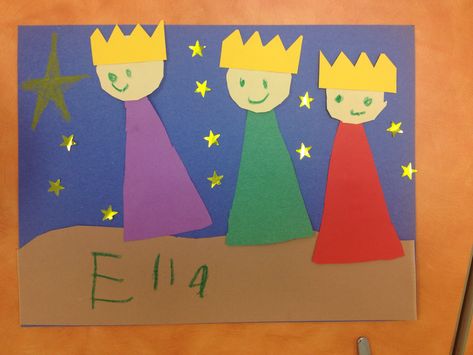 Three Wise Men craft, Kindergarten, Sunday School Three Wise Men Craft, Wise Men Craft, Kindergarten Sunday School, Craft Kindergarten, Story Bible, Class Crafts, Christmas Sunday School, Christmas Sunday, Jesus Crafts