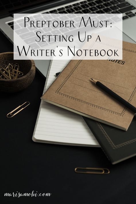 Are you looking for tips on setting up a writer's notebook? Check out all the ways you can get yourself organized for Preptober, NaNoWriMo, and beyond! #writer #writing #writingtips #writersnotebook #novelwriting Writer’s Notebook, Novel Planning Notebook, Preptober Nanowrimo, Nanowrimo Bullet Journal, Nanowrimo 2023, Writer Notebook, Novel Tips, Author Tips, National Novel Writing Month