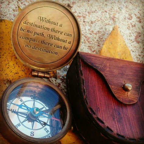 Personalized Compass With Leather Case (Spring picture).  #compass #nautical #engraving #engraved #personalized #custom #kompass #groomsmen #groomsman #wedding #weddinggifts Compass Engraving Quotes, Compass Keychain, Spring Picture, Pirate Gifts, Personalised Wooden Box, Fall River Ma, Engraved Compass, Gifts For Sailors, Unique Wallets