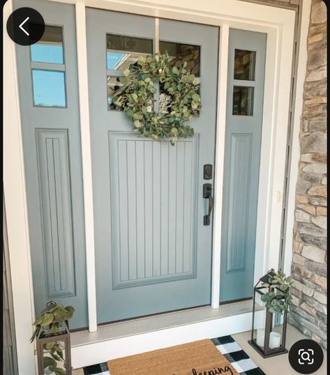 Colored Front Doors On White Houses, Unique Front Door Colors, Front Door With Window, Light Paint Colors, Unique Front Doors, Traditional Front Doors, Door Colors, Double Front Doors, Front Door Colors