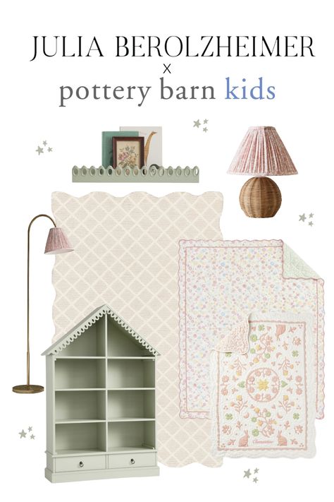 Julia Berolzheimer Bedroom, Amber Interiors Playroom, Dollhouse Nursery Ideas, Chris Loves Julia Pottery Barn Kids, European Nursery Style, Julia Berolzheimer Nursery, Pottery Barn Toddler Room Girl, Pottery Barn Kids Bedroom, Pottery Barn Girls Room