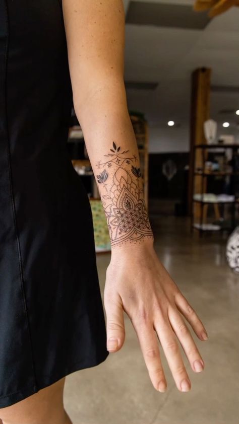 remirose on Instagram: Sacred geometry flower power 🧬🌼 can’t wait to continue this piece 💫 Sacred Tattoo, Hamsa Tattoo, Sacred Geometry Tattoo, Geometry Tattoo, Symbolic Tattoos, Mandala Tattoo, Forearm Tattoo, Sacred Geometry, Maple Leaf Tattoo