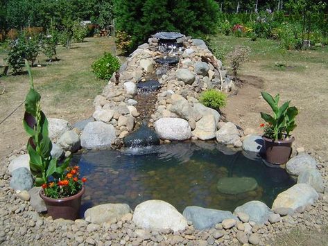 Tractor Tire Pond, Outdoor Fish Ponds, Small Fish Pond, Small Backyard Ponds, Diy Pond, Pond Water Features, Pond Landscaping, Backyard Water Feature, Waterfalls Backyard