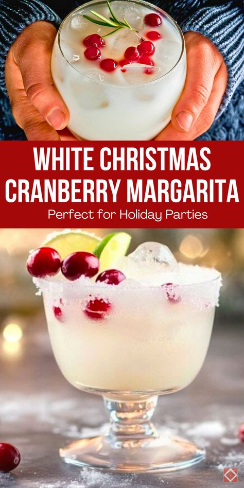 Hosting a holiday party? This White Christmas cranberry margarita is a show-stopping cocktail that’s easy to make and full of festive flavor. With tart cranberries, tequila, and a touch of lime, it’s a drink that’ll keep the holiday spirit flowing. Save this pin for a crowd-pleasing holiday drink idea! Christmas Cranberry Margarita, Holiday Drinks Alcohol Christmas, Holiday Margaritas, Cranberry Cocktail Recipe, Holiday Cocktails Christmas, Cocktail Recipes Tequila, Christmas Cocktails Easy, Holiday Drinks Alcohol, Easy Margarita Recipe