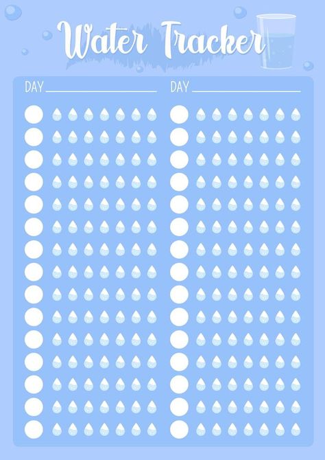 Daily Water Tracker Printable Free, Monthly Water Tracker, Journaling Water Tracker, Water Drinking Tracker, Planer Water Tracker, Water Tracker, Creative Planner, Drinking Water, Planner Pages