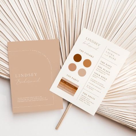 Modern Minimalist Tan Arch Bridesmaid Info Card for $3.08 - Bridesmaid Card Proposal Ideas Bridesmaid, Arch Invitation, Terracotta Bridesmaid, Bridesmaid Info Card, Wedding Announcement Cards, Modern Bridesmaid, Bridesmaid Box, Be My Bridesmaid Cards, Minimalist Wedding Invitations