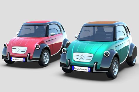 This Citroën 2CV inspired electric concept shines in dual-tone colors and modern styling – Yanko Design Citroen Logo, Custom Bmw, Bike Exif, Cruiser Motorcycle, Retro Punk, Mini Car, Dune Buggy, Citroen Ds, 3rd Wheel