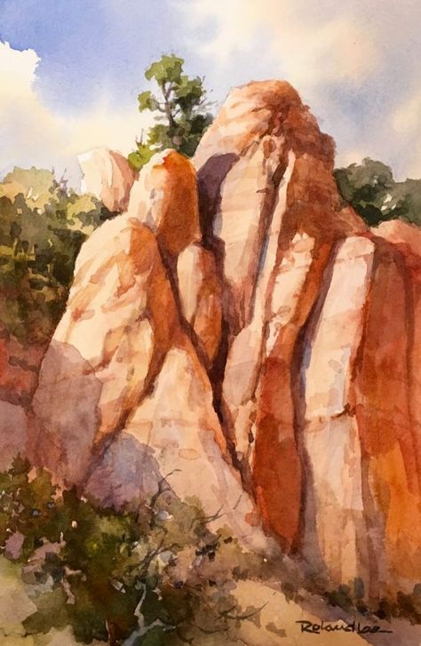 Watercolor Rocks, Zion National Park Photography, Utah Landscape, Desert Landscape Art, Plein Air Watercolor, Seascapes Art, Desert Southwest, Southwestern Art, Desert Art