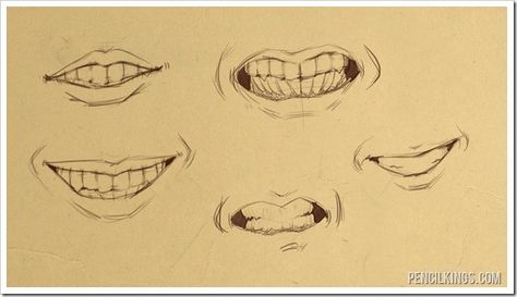 Drawing Teeth, Lip Tutorial Drawing, Human Face Drawing, Teeth Drawing, Smile Drawing, Mouth Drawing, Body Base Drawing, Lips Drawing, Gesture Drawing