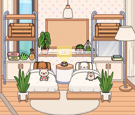 Toca Boca Room Ideas For Twins, Toca Boca Twin Bedroom Ideas, Toca Boca Twins Room Ideas, Toca Boca Twins Room, Toca Boca Twin Room Ideas, Modern Mansion Bedroom, Twin Baby Rooms, Toca Boca Room, Shared Boys Rooms