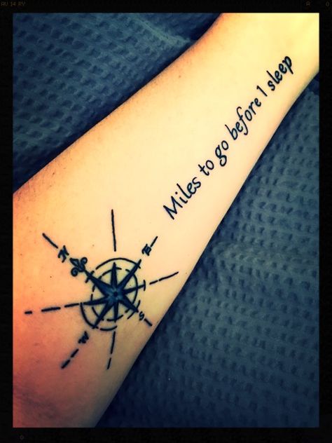 Miles to go before I sleep & Compass tattoo Road Map Tattoo, Road Less Traveled Tattoo, Compass Travel Tattoo Design, Miles To Go Before I Sleep Tattoo, Never Stop Exploring Tattoo, Miles To Go Tattoo, Map With Compass Tattoo, Simple Elephant Tattoo, Elephant Tattoo Meaning