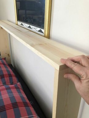 Build A Headboard, Farmhouse Bedroom Set, Diy Bed Headboard, Diy Wood Headboard, Headboard Diy, Simple Headboard, Sofa Makeover, Headboard With Shelves, Pallet Headboard