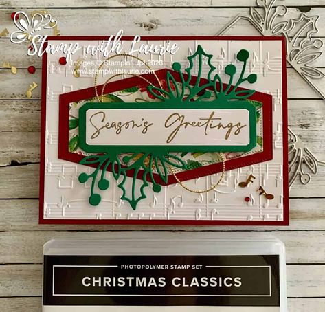 My Classic Greetings Card - Stamp With Laurie Center Step Cards, Cheers Card, Christmas Classics, Happy Kwanzaa, Poinsettia Cards, Stamped Christmas Cards, Beautiful Christmas Cards, Stampin Up Christmas Cards, Christmas Tree Cards