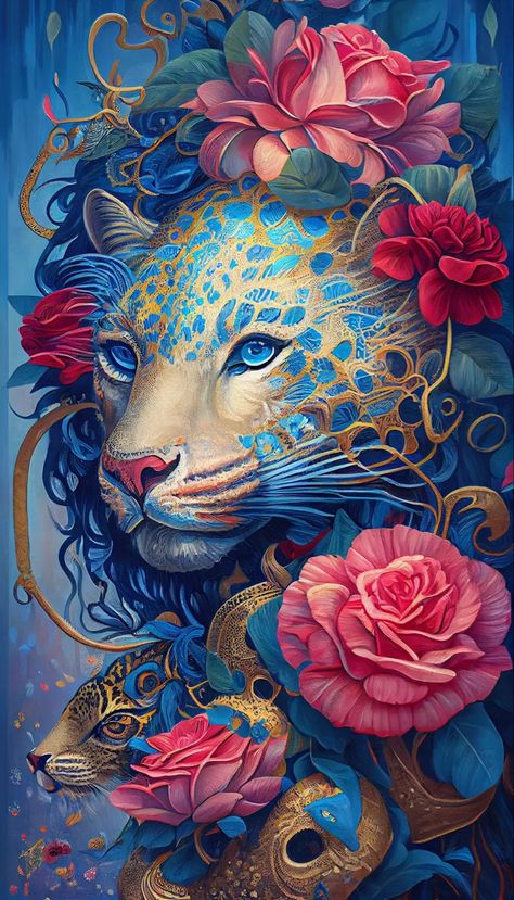 Leopard Craft, Horse Animation, Detailed Portrait, Leopard Painting, Tiger Artwork, Illustration Kunst, Leopard Art, Art Fractal, Spirit Animal Art