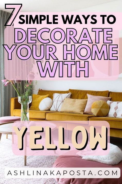 7 compelling reasons you should decorate your small space with yellow — ASHLINA KAPOSTA Yellow Dining Chairs, Yellow Accent Chairs, Yellow Throw Blanket, Chic Apartment, The Color Yellow, Chic Sofa, Yellow Sofa, Apartment Chic, Yellow Chair