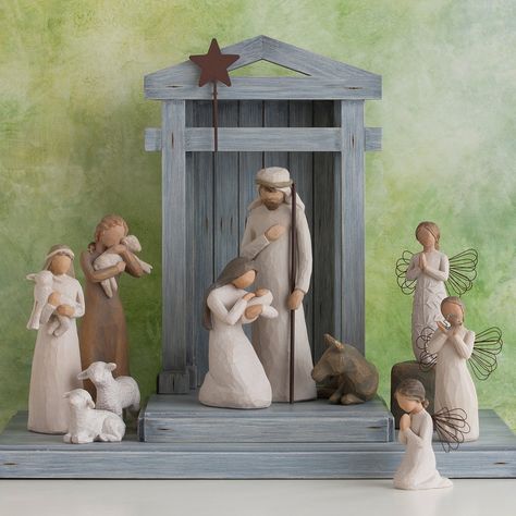 Willow Tree Creche ** Check out this great product. (This is an affiliate link and I receive a commission for the sales) #DecorativePillows Willow Tree Nativity Set, Willow Tree Nativity, Body Gestures, Nativity Figures, Willow Tree Angels, Holiday Traditions Family, Willow Tree Figurines, Angel Tree, Holding Baby