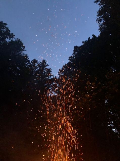 Night Sky Forest, Drummond Island, Summer Camp Aesthetic, Forest Camp, Camping Aesthetic, Soli Deo Gloria, Camp Vibes, Bonfire Night, Camp Fire