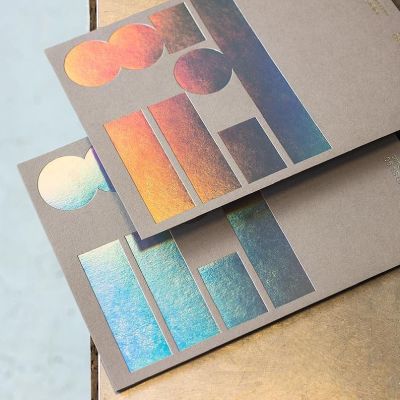 Holographic Foil | Foilco Foil Stamping Design, Fashion Show Invitation, Holographic Print, Buisness Cards, Foil Business Cards, Foil Packaging, Graphic Design Books, Hot Foil Stamping, Event Signage