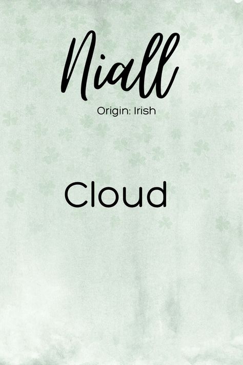 Names That Mean Cloud, Irish Names And Meanings, Cloud Names, Irish Name, Meaningful Baby Names, Irish Names, Names Unique, Best Character Names