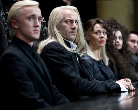 The Malfoys The Malfoys, Slytherin Traits, Narcissa Malfoy, Hp Movies, Malfoy Family, Deathly Hallows Part 1, Draco Malfoy Aesthetic, Jason Isaacs, Lucius Malfoy