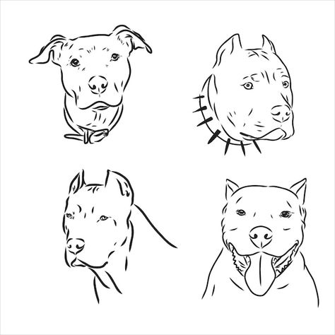 Vector sketch of dog pit bull terrier ve... | Premium Vector #Freepik #vector #bull-terrier #dog-head #pit-bull #bulldog Pit Bull Tattoo Ideas, Pit Bull Tattoo, Pitbull Tattoos, Sketch Of Dog, Pit Bull Drawing, Bull Terrier Tattoo, Pitbull Tattoo, Tattoo Practice, Dog Sketch