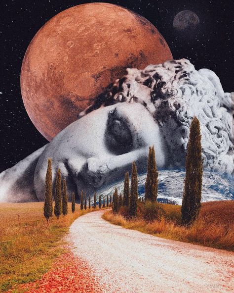 Yanni // Collage Surrealism on Instagram: “The Lonely God⁣ ⁣ #surrealcollage #collageartoftheday #collagecollective #surrealismartcommunity #photomontage #awesome_surreal…” Magazine Collage Art, Collage Surrealism, Surrealist Collage, Surreal Collage Art, Surealism Art, Digital Collage Art, Collage Art Projects, Surreal Collage, Magazine Collage