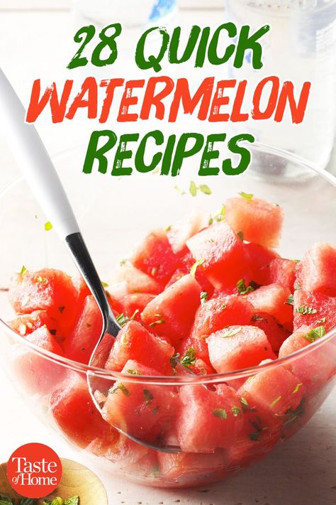 Watermelon Recipes Dessert, Easy Watermelon Recipes, Watermelon Appetizer, Watermelon Ideas, Watermelon Snack, Refreshing Recipes, Watermelon Dessert, Watermelon Salad Recipes, Fruity Recipes