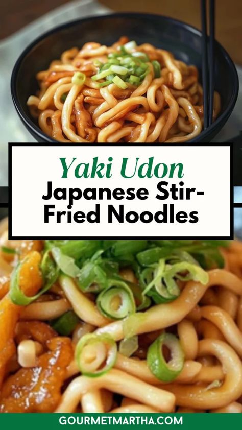 Chicken And Udon Noodles, Japanese Fried Noodles Recipe, Easy Udon Noodle Recipe, Yaki Udon Recipe, Udon Stir Fry, Japanese Noodle Dish, Udon Noodles Recipe, Teriyaki Noodles, Fried Noodles Recipe