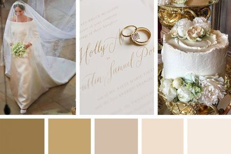 White and Gold: A Royal Wedding Colour Palette Gold Color Palette Wedding, Royal Wedding Colors, Royal Colors Palette, Wedding Color Palettes, Wedding Color Combinations, Wedding Color Pallet, Gold Wedding Colors, Floral Veil, Gold Wedding Theme