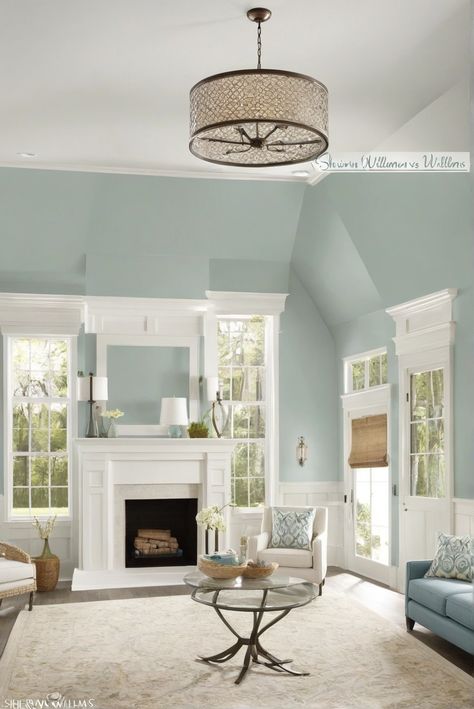 paint showdown, Sherwin-Williams, Misty, Sea Salt Misty Paint Color Sherwin Williams, Serenity Paint Color Sherwin Williams, Sea Salt Paint Living Room, Sherwin Williams Breakwater, Sherrington Williams Sea Salt, Sherwin Williams Tidewater Bedroom, Sw Misty Paint, Sw Sea Salt Living Room, Blue Wall Colors For Living Room