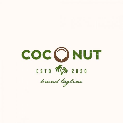 Coconut Logo, Visiting Card Templates, Visiting Cards, Coconut Water, Card Templates, Premium Vector, Graphic Resources, Retro Vintage, Coconut