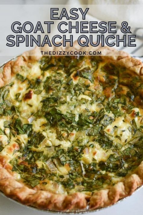 This quiche florentine is the easiest spinach and goat cheese quiche you'll ever make. Minimal ingredients, quick prep, and awesome flavors make this a great breakfast. Goat Cheese And Spinach Quiche, Quiche With Goat Cheese, Quiche Recipes Goat Cheese, Winter Quiche Recipes, Goat Cheese Quiche Recipes, Quiche Goat Cheese, Dairy Free Quiche, Dairy Free Quiche Recipes, Quiche Florentine